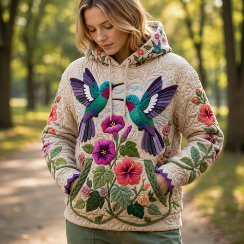 Hummingbird Knitted Garden Hoodie GFTONTD2226