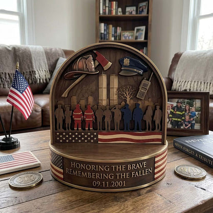 9/11 Remember Wooden Block 3-Layers