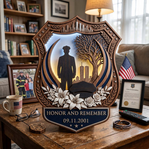 Honor And Remember Wooden Block 3-Layers GFTONTD2256
