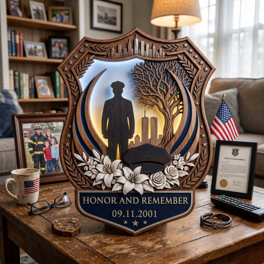Honor And Remember Wooden Block 3-Layers GFTONTD2256