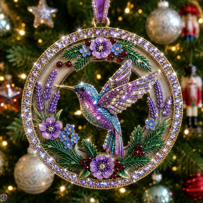 Hummingbird Christmas Mica Ornament