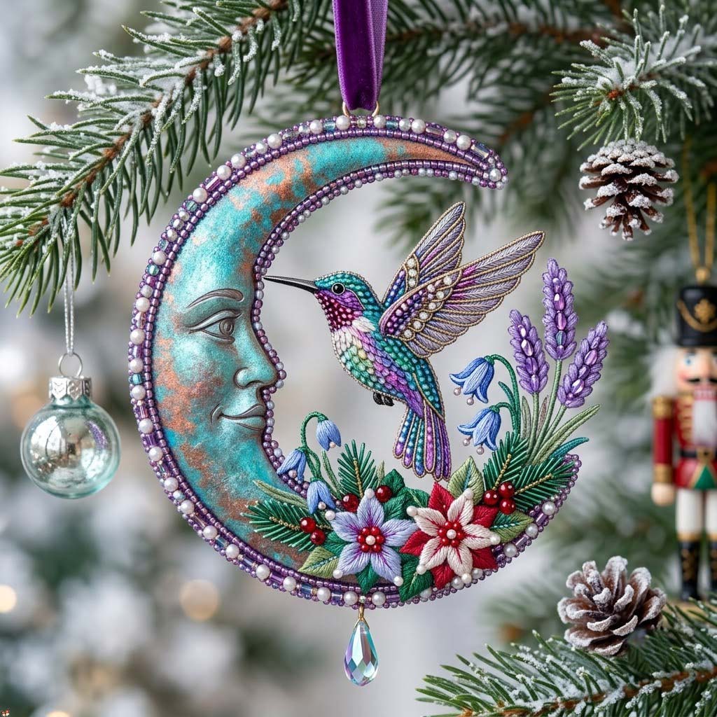 Hummingbird Christmas Mica Ornament