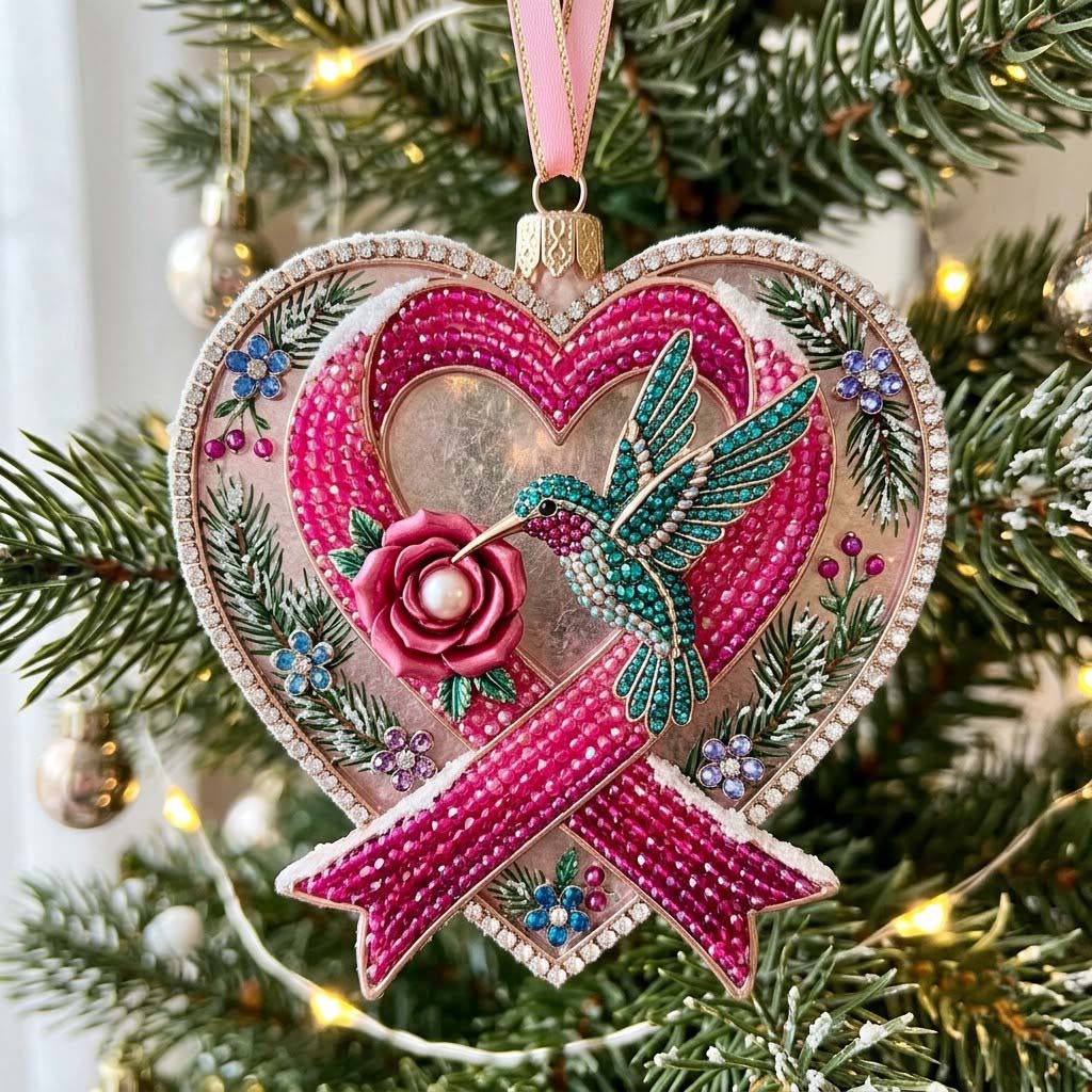 Hummingbird Christmas Mica Ornament