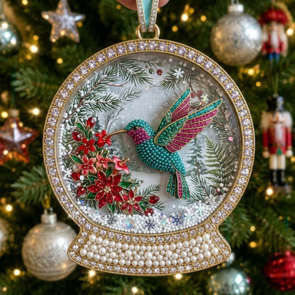 Hummingbird Christmas Mica Ornament