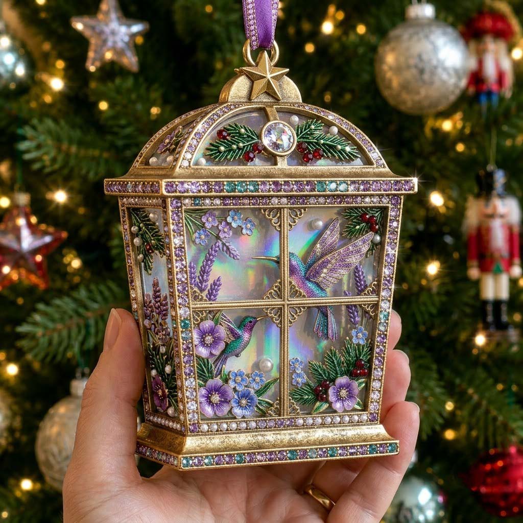 Hummingbird Christmas Mica Ornament