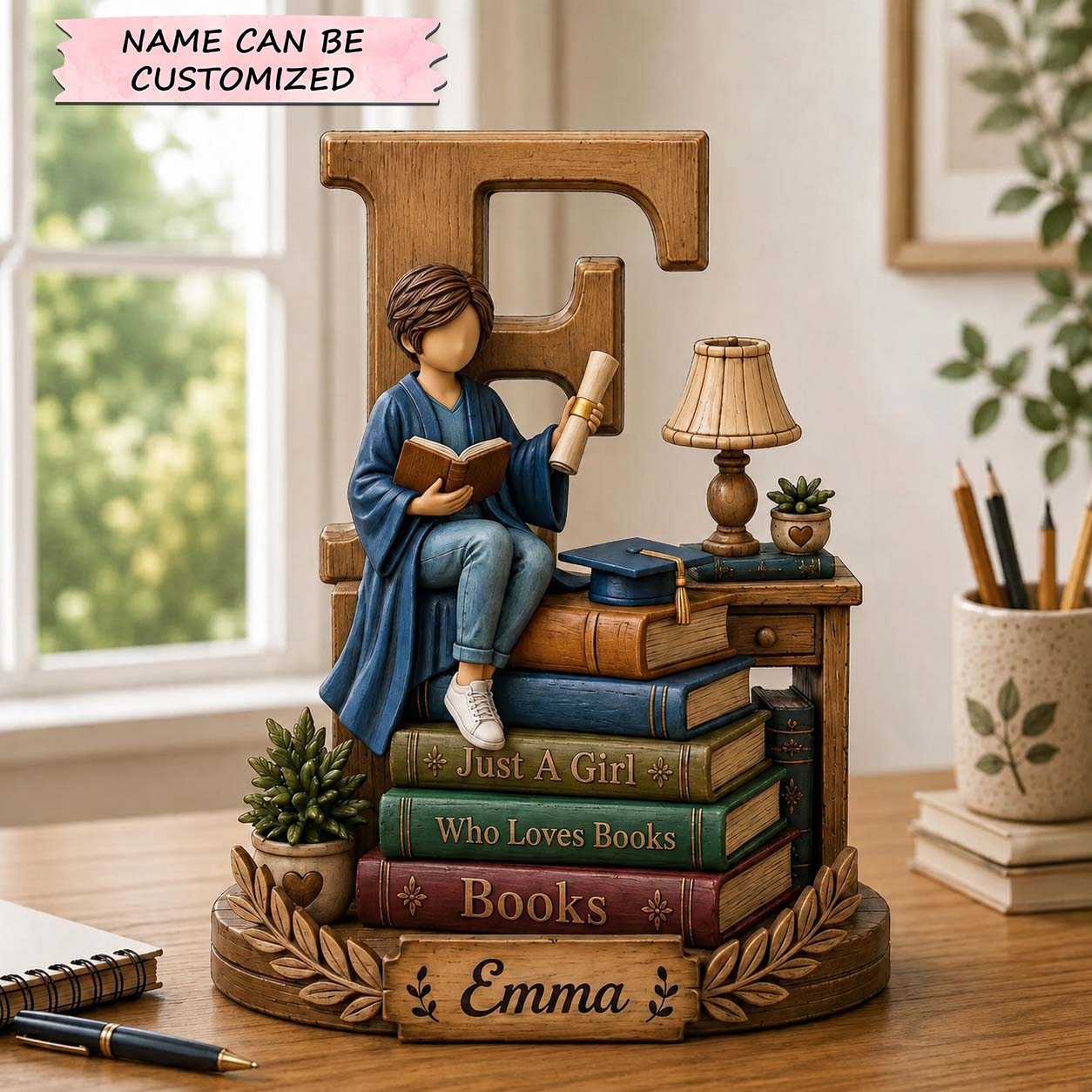 Girl Book Wooden Block 3-Layers