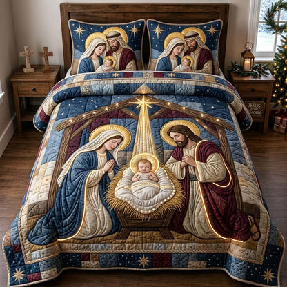 The Light of Bethlehem 3-Piece Quilted Bedding Set GFTONTD2298