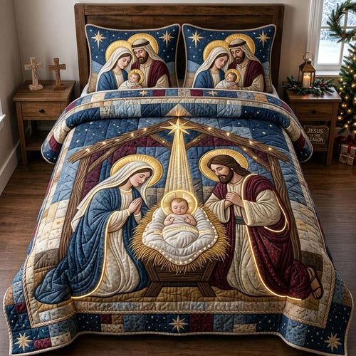 The Light of Bethlehem 3-Piece Quilted Bedding Set GFTONTD2298