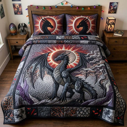 Legends of the Dragon 3-Piece Quilted Bedding Set GFTONTD2320