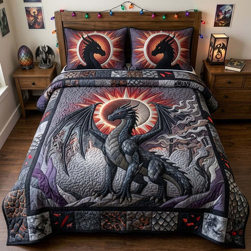 Legends of the Dragon 3-Piece Quilted Bedding Set GFTONTD2320