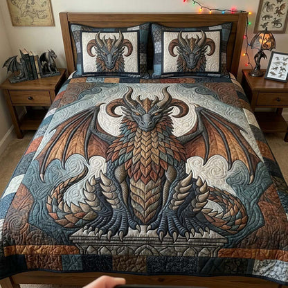 Legends of the Dragon 3-Piece Quilted Bedding Set GFTONTD2322