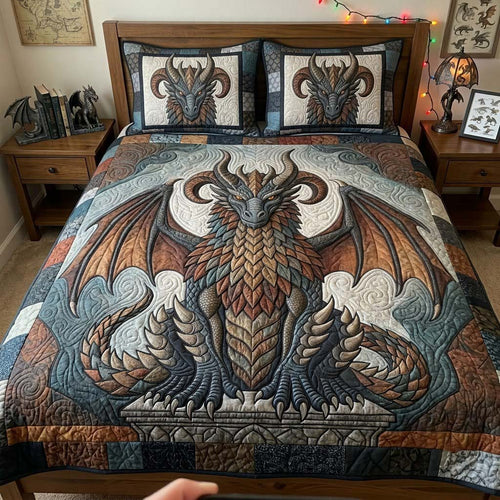 Legends of the Dragon 3-Piece Quilted Bedding Set GFTONTD2322