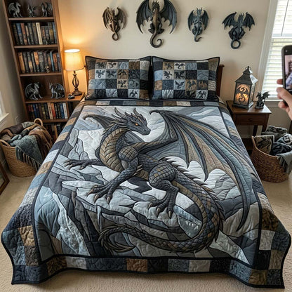 Legends of the Dragon 3-Piece Quilted Bedding Set GFTONTD2323