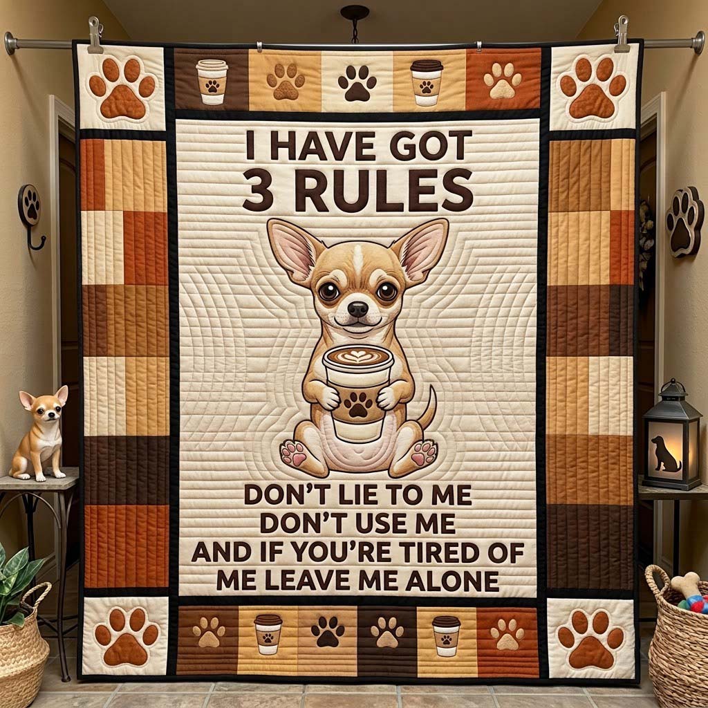 Chihuahua Tiny Paws Quilted Blanket GFTONTD2330
