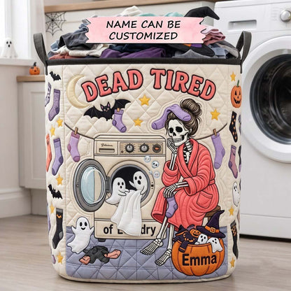 Dead Tired Laundry Club Quilted Laundry Basket QTCUZ GFTONTD2332