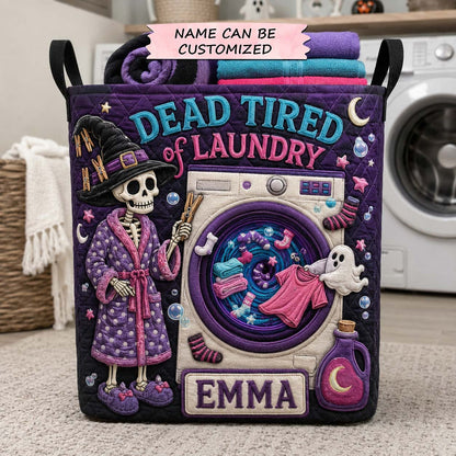 Dead Tired Laundry Club Quilted Laundry Basket QTCUZ GFTONTD2338