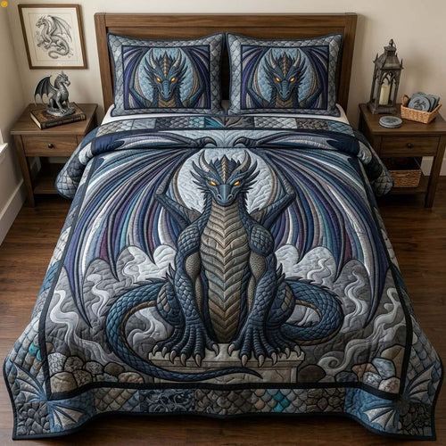 Legends of the Dragon 3-Piece Quilted Bedding Set GFTONTD2339