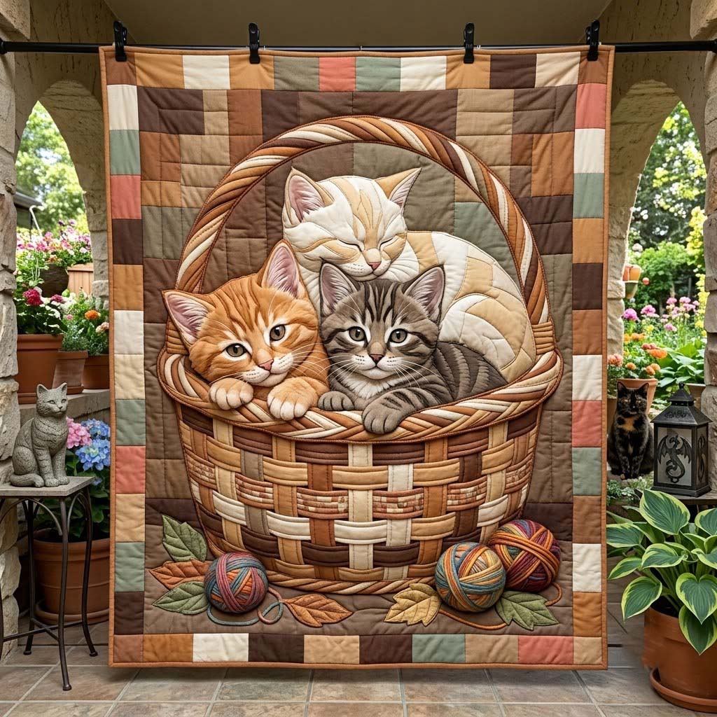 Whiskers in Stitches Quilted Blanket GFTONTD2389