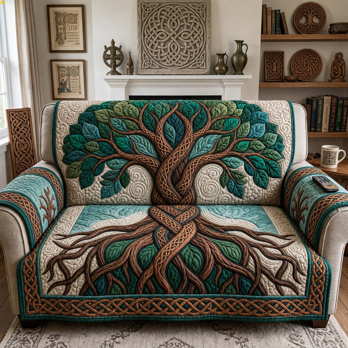 Roots of the Ancient Isles Quilted Sofa Cover GFTONTD2407