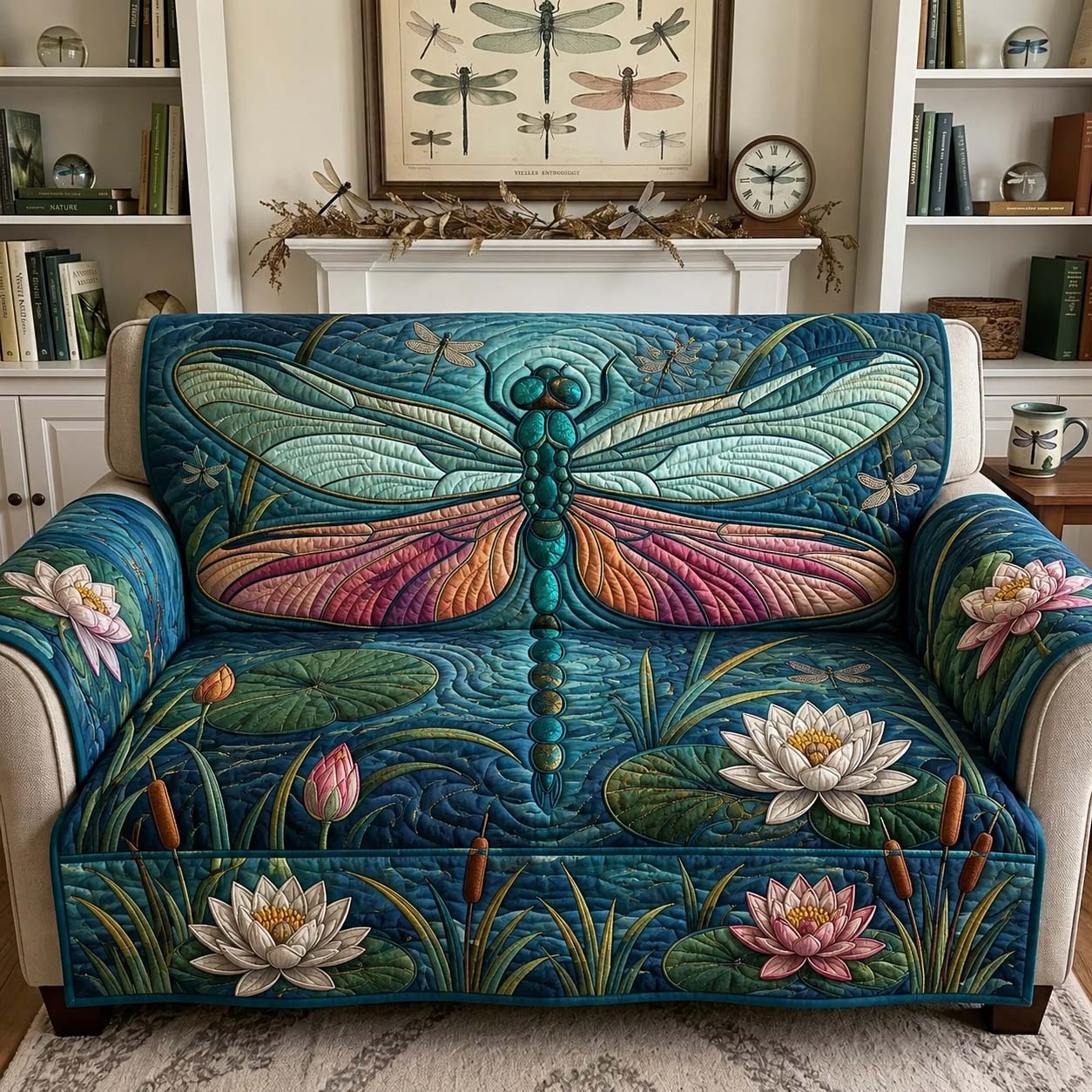 Wings of Tranquility Quilted Sofa Cover GFTONTD2413