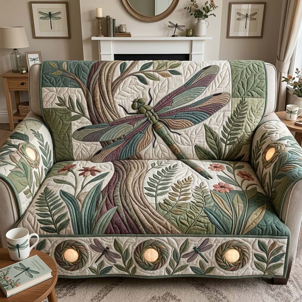 Wings of Tranquility Quilted Sofa Cover GFTONTD2415