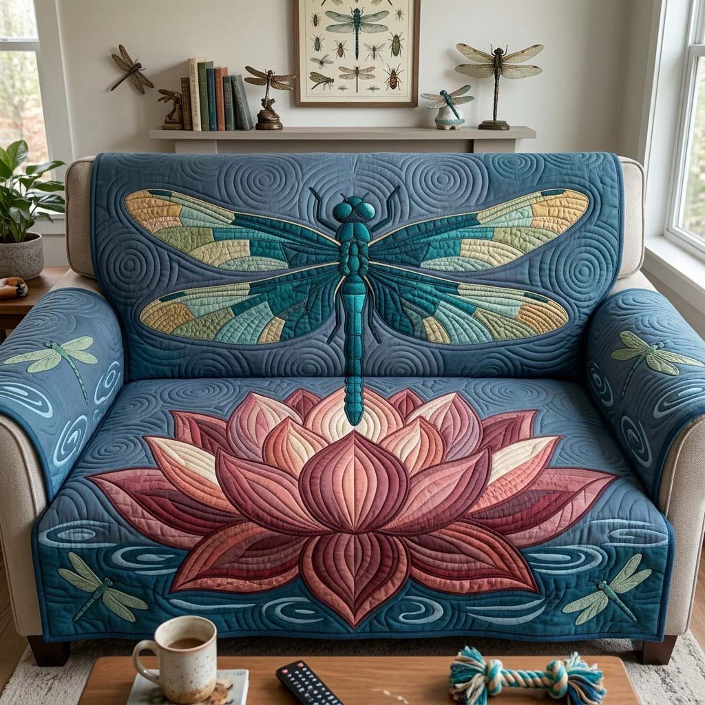 Wings of Tranquility Quilted Sofa Cover GFTONTD2416