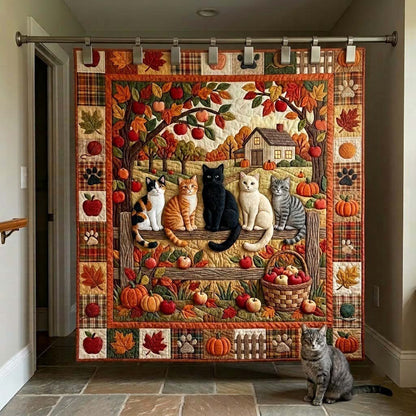 Whiskers Through the Seasons Quilted Blanket GFTONTD2444