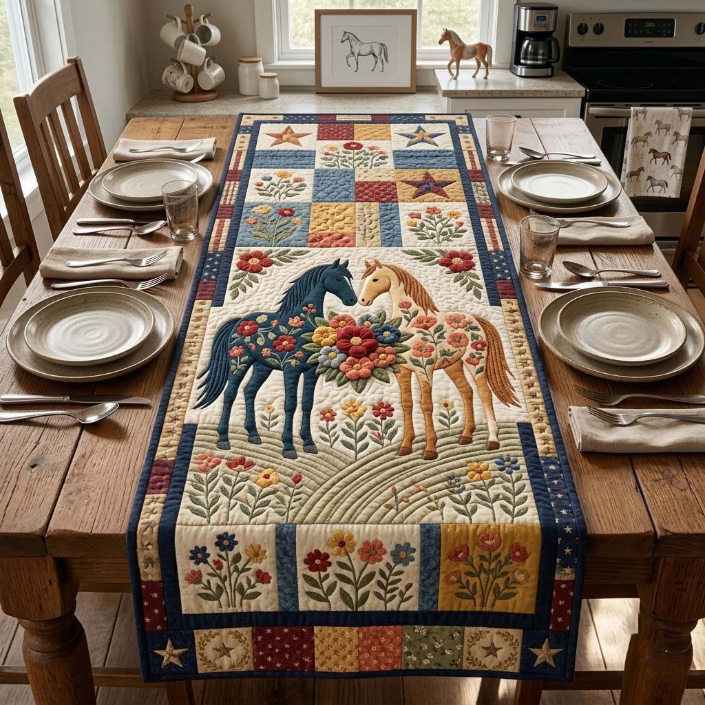 Saddle And Bloom Quilted Table Runner GFTONTD2508