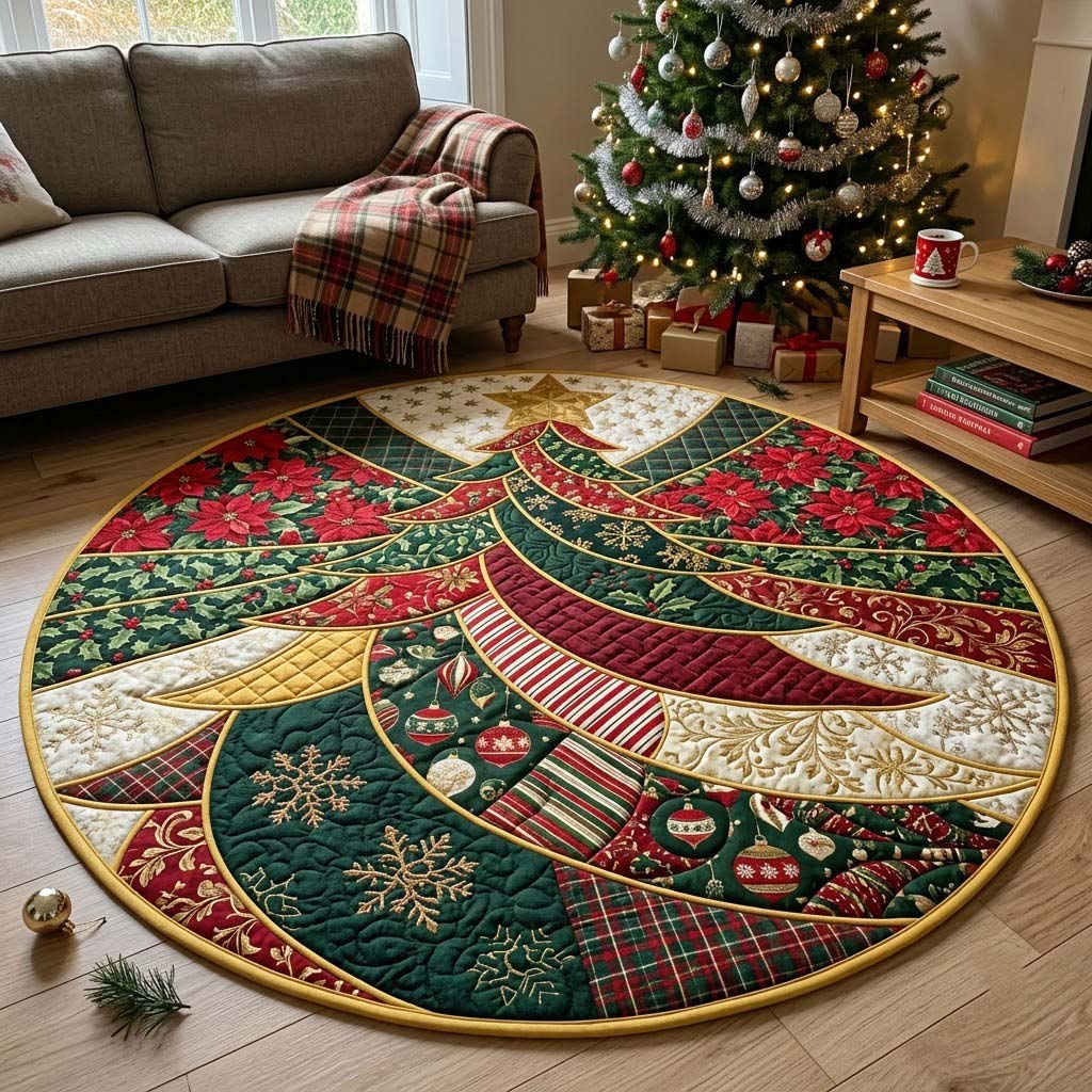 Evergreen Elegance Quilted Round Mat GFTONTD2547