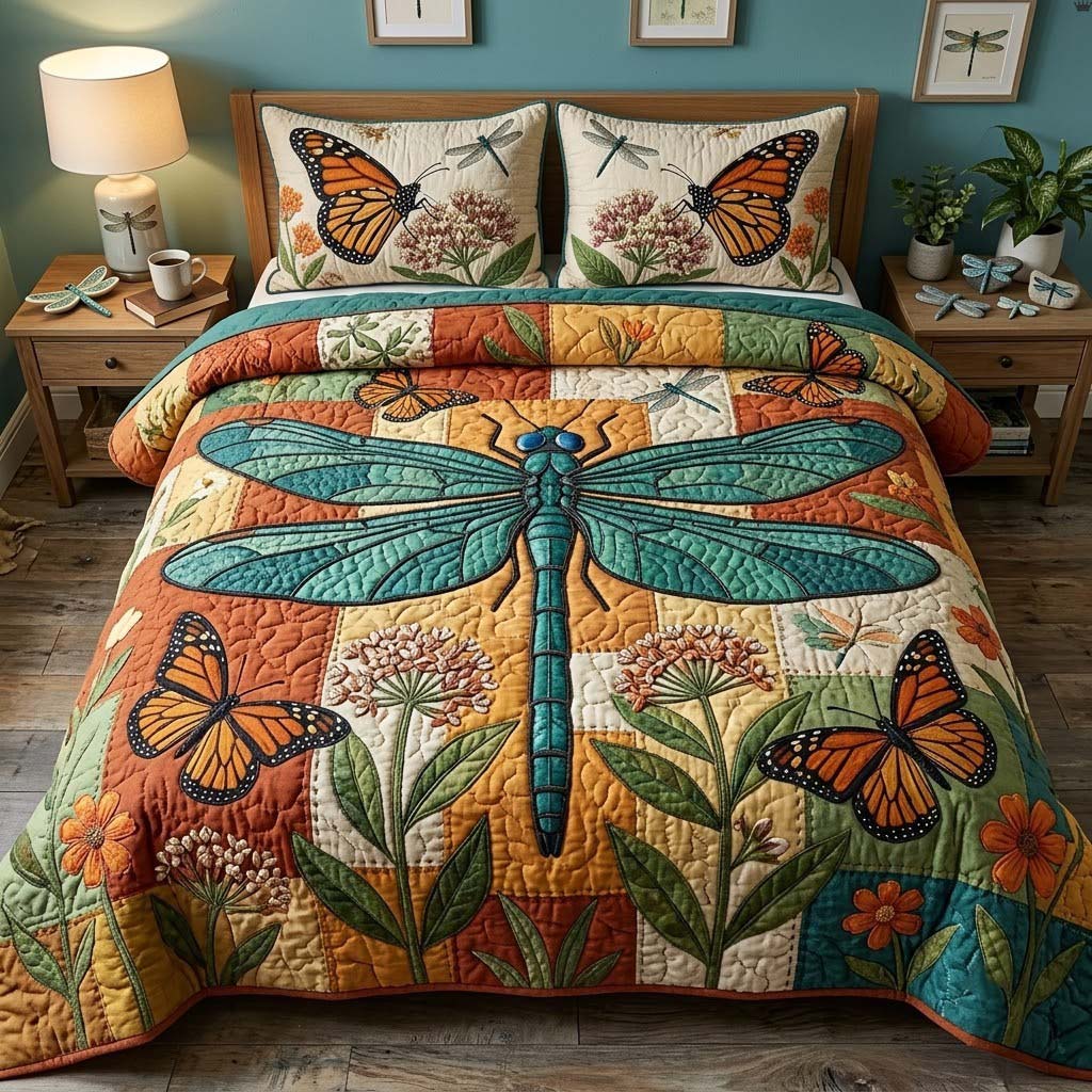 Wings of the Garden 3-Piece Quilted Bedding Set GFTONTD2571