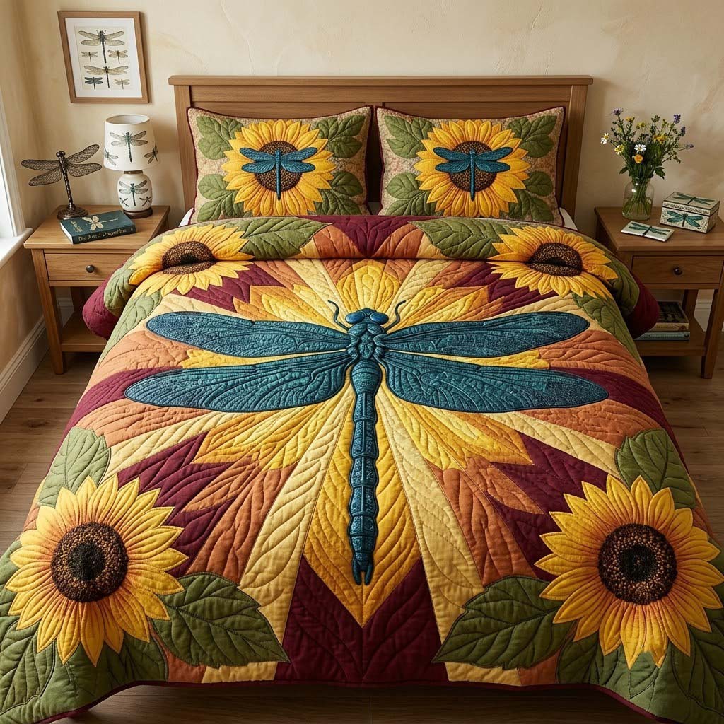 Wings of the Garden 3-Piece Quilted Bedding Set GFTONTD2572