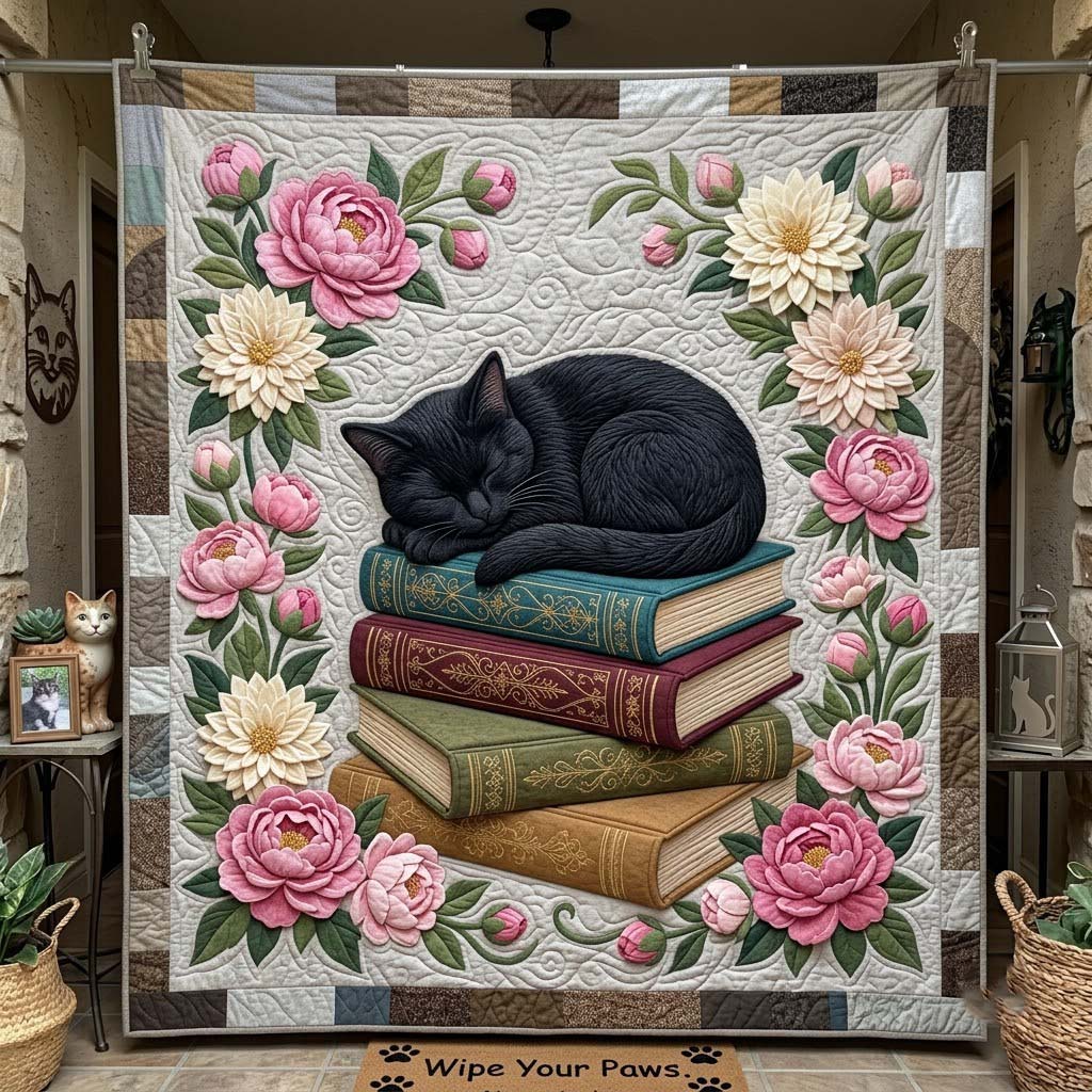 Whiskers Between Pages Quilted Blanket GFTONTD2591