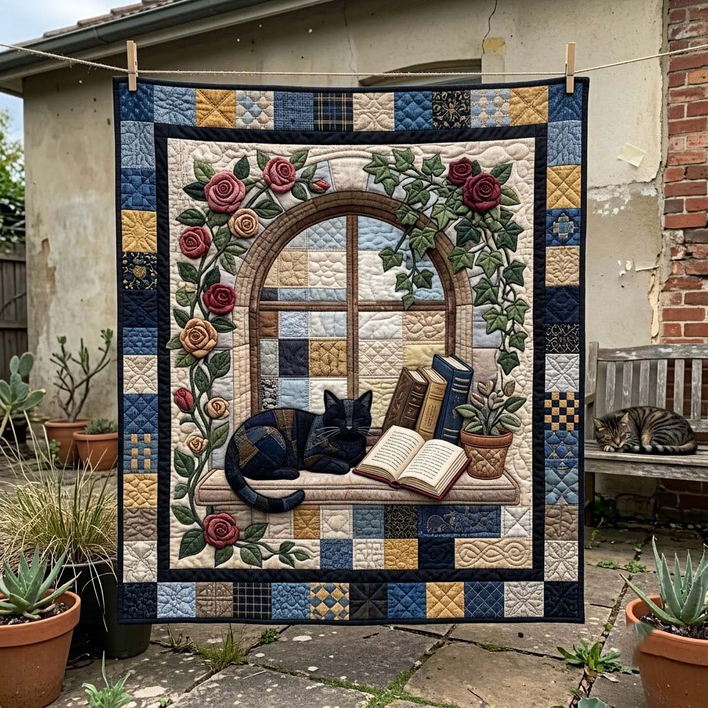 Whiskers Between Pages Quilted Blanket GFTONTD2595
