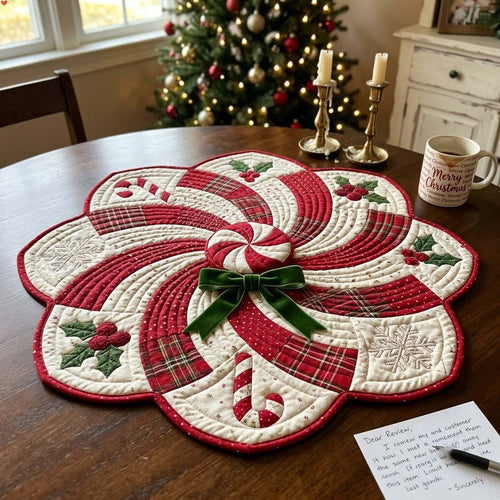 Merry Table Magic Custom Shape Quilted Table Topper GFTONTD2625