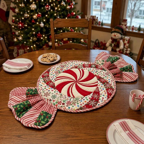 Sugarplum Table Magic Custom Shape Quilted Table Topper GFTONTD2652