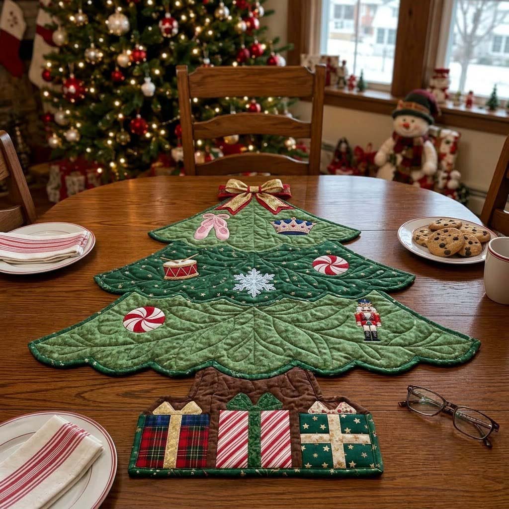 Sugarplum Table Magic Custom Shape Quilted Table Topper GFTONTD2653