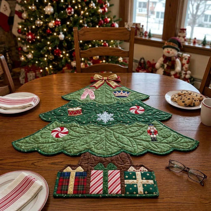 Sugarplum Table Magic Custom Shape Quilted Table Topper GFTONTD2653
