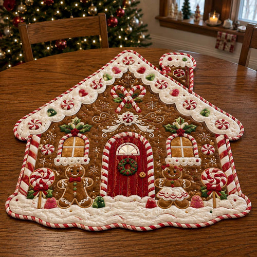 Sugarplum Table Magic Custom Shape Quilted Table Topper GFTONTD2655