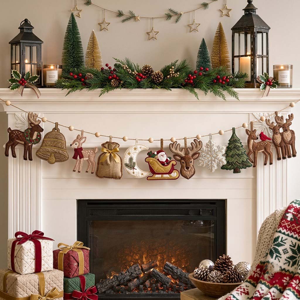 Stories by the Fire Custom Shape Quilted Garland GFTONTD2660