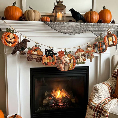 Midnight Mantel Magic Custom Shape Quilted Garland GFTONTD2664