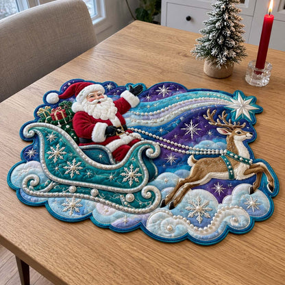 Santa Starlight Wonders Custom Shape Quilted Placemat GFTONTD2679