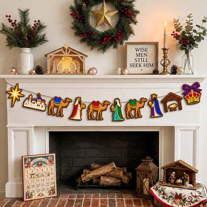 Bethlehem Holy Journey Custom Shape Wooden Garland GFTONTD2688