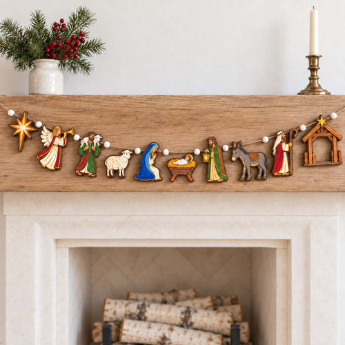 Bethlehem Holy Journey Custom Shape Wooden Garland GFTONTD2689