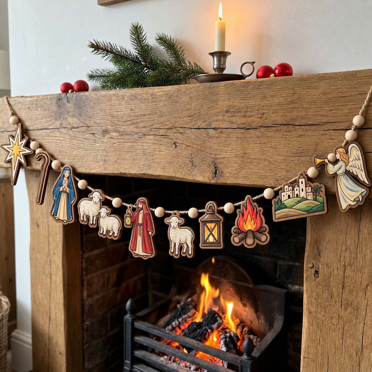 Bethlehem Holy Journey Custom Shape Wooden Garland GFTONTD2692