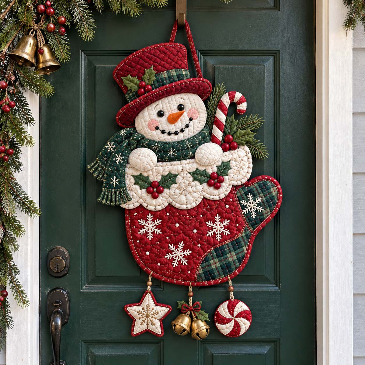 Christmas Doorway Treasures Custom Shape Quilted Door Hanger GFTONTD2705