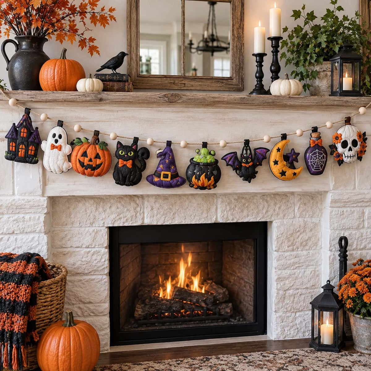 Spooky Stitch Parade Custom Shape Quilted Garland GFTONTD2721