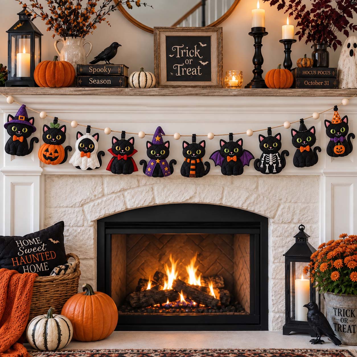 Spooky Stitch Parade Custom Shape Quilted Garland GFTONTD2722