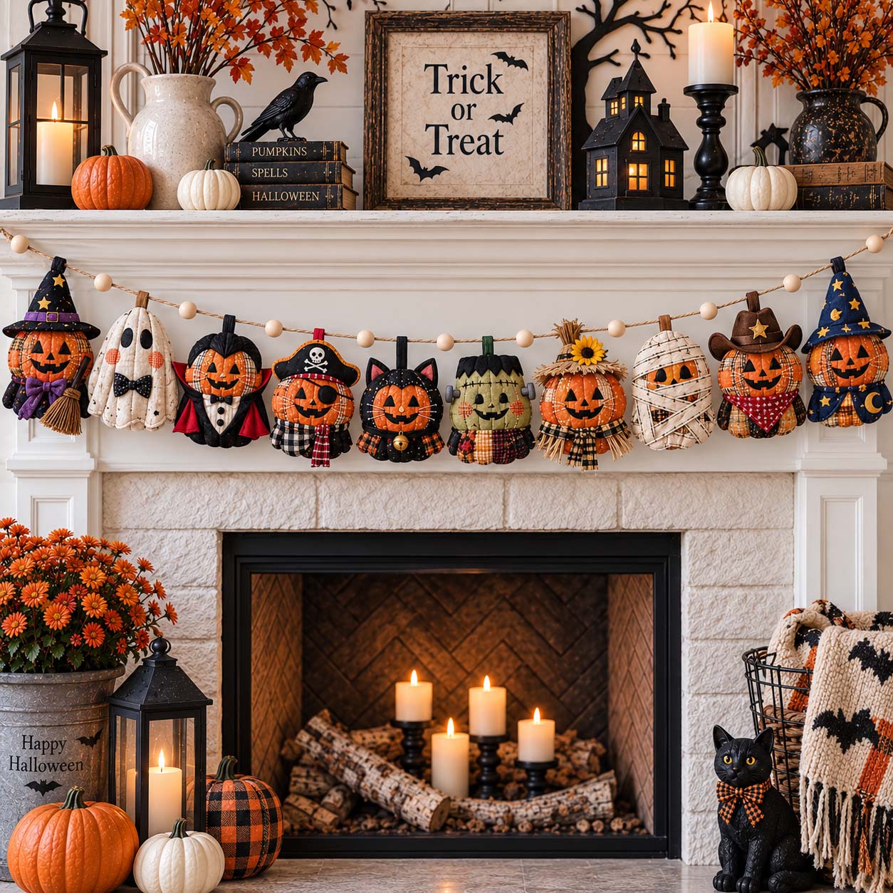 Spooky Stitch Parade Custom Shape Quilted Garland GFTONTD2726