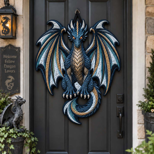 Dragon Guardian Custom Shape Quilted Door Hanger GFTONTD2749