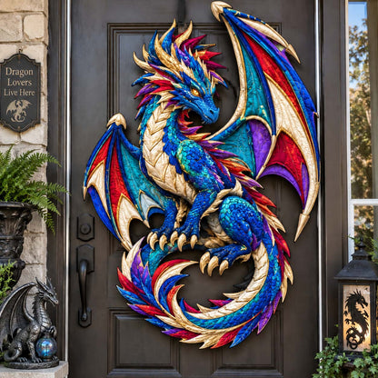 Dragon Guardian Custom Shape Quilted Door Hanger GFTONTD2754